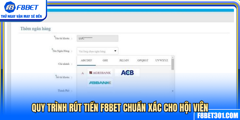 Các bước rút tiền F8BET chuẩn xác cho người chơi 