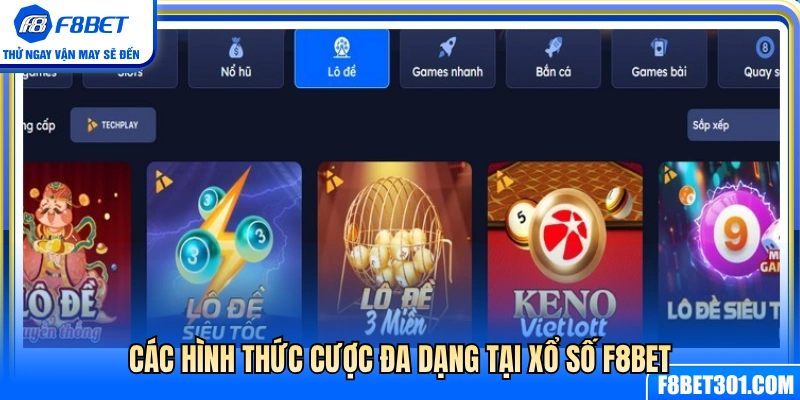 Điểm danh các loại hình cá cược xổ số phong phú của F8BET 