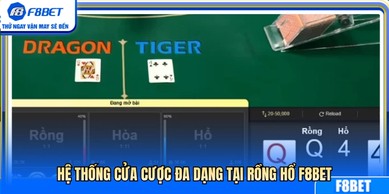 Danh mục kèo cược rồng hổ F8BET cực kỳ đa dạng 